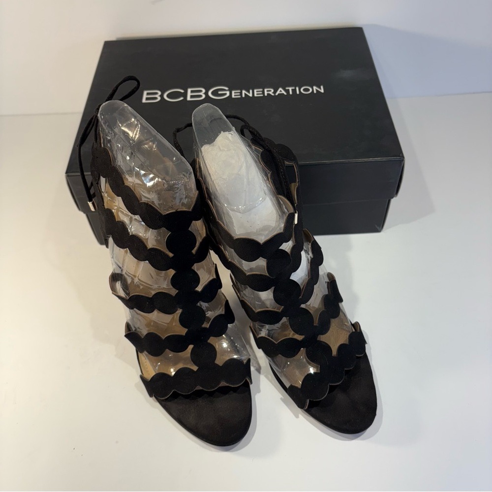 BCBGeneration Black Strappy Heels CHIKO- X